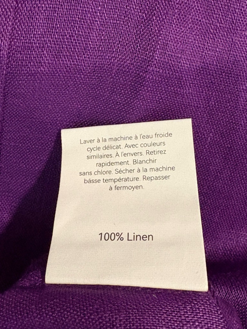 Lintico Sofia 100% linen purple midi length 3/4 sleeve dress - Picture 8 of 16